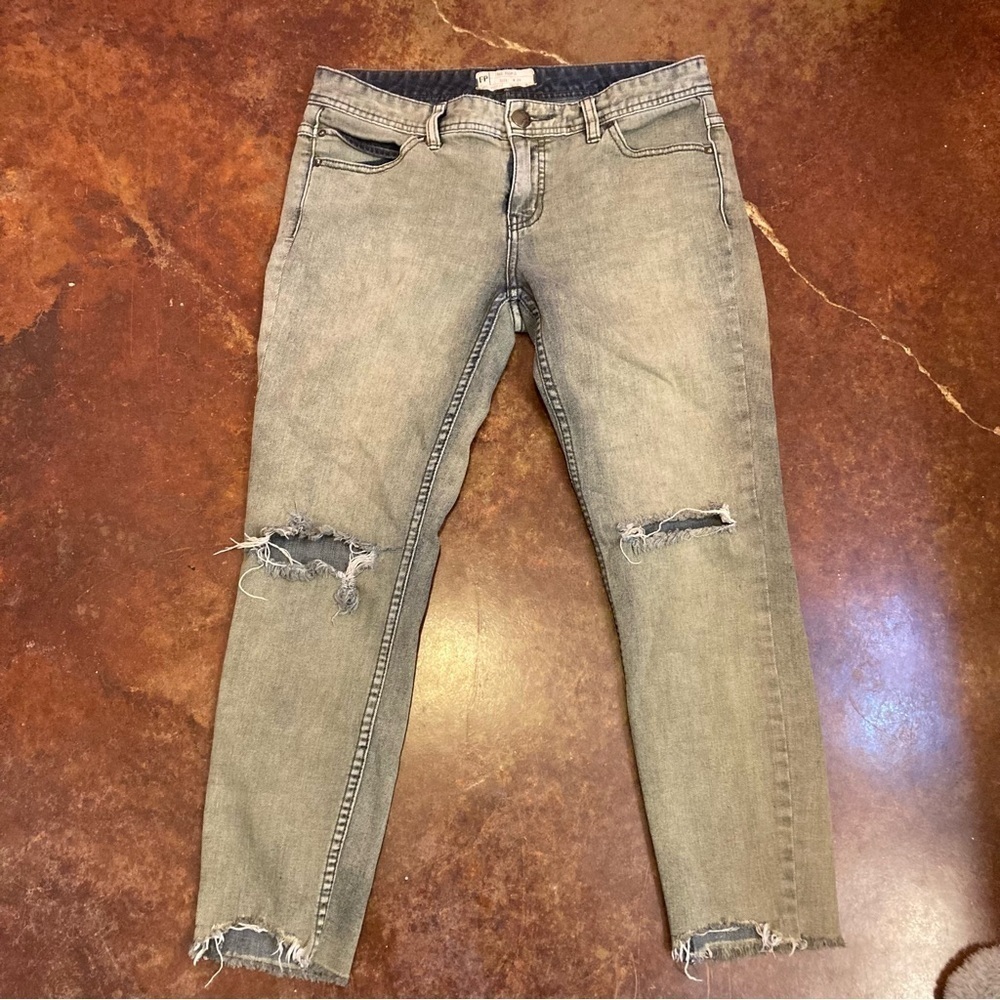 Ladies Free People Distressed Faded Jeans
